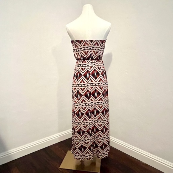 Summer Strapless Midi Boho Dress brown, white, black  Women: size  4-6 - Picture 2 of 11